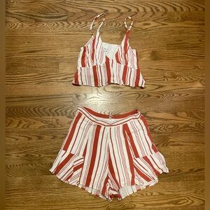 Women’s Shorts and Crop Top Set Sz Med